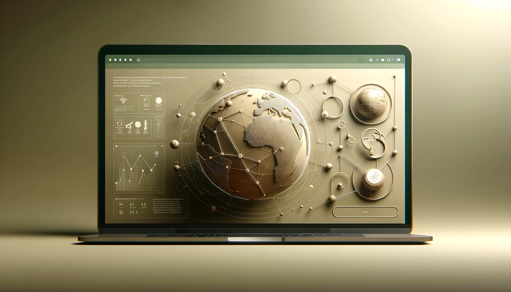 DALL·E 2024 04 09 15.53.13 Design a clean and minimalistic banner image focused on the theme of digital marketing. The image should primarily feature the color khaki green embo